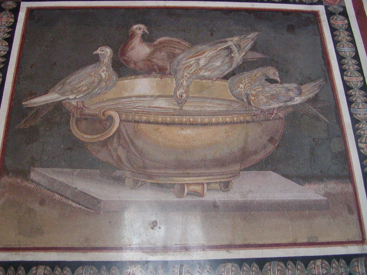 Mosaic with Drinking Doves