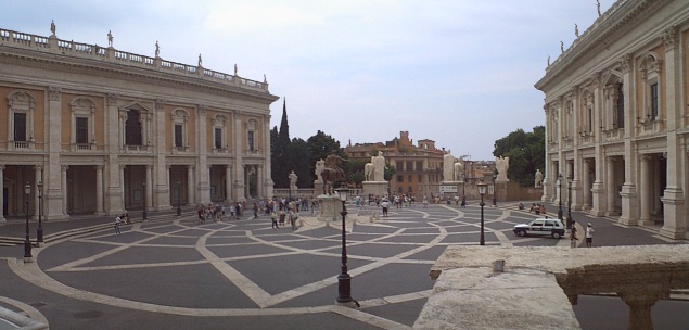 Panorama view of the Piazza del Campidoglio