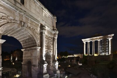 Arch of Settimius Severus and the Temple of Saturn
