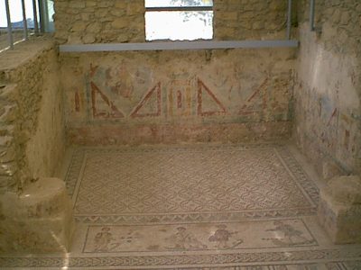 Villa Romana del Casale - Wall-paintings in the Cubicle with Erotic Mosaic