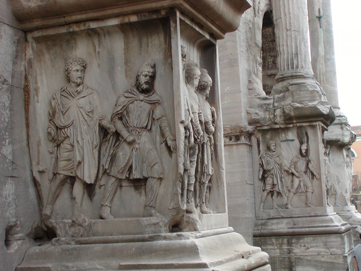 Arch of Septimius Severus - the column bases with captured Partians