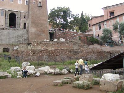 The scarse remains of the Temple of Concord in the Forum Romanum