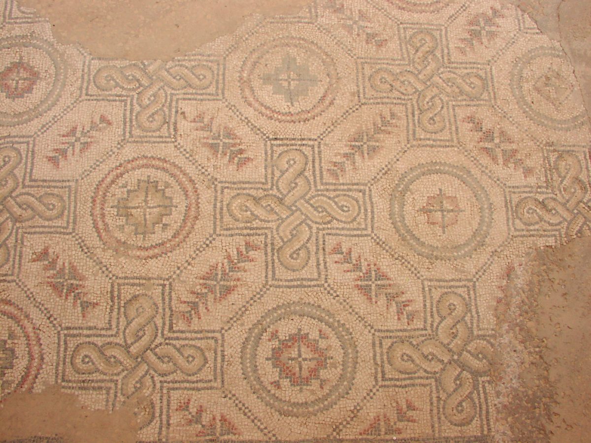 Villa Romana del Casale - Geometric mosaics in a service room